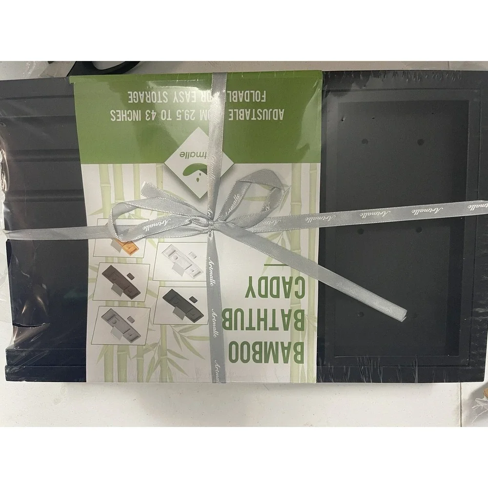 Bathroom Caddy Organizer & Bathtub Tray Product Holder - Bathroom Storage (Black